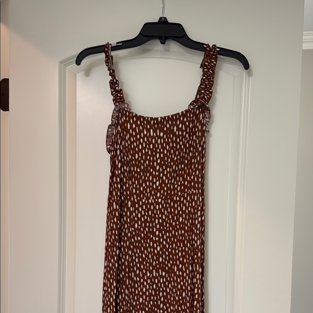Miami Brown and White Midi Dress